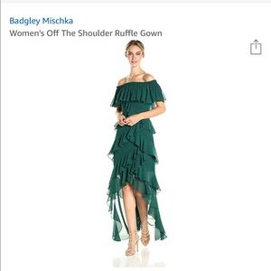 Badgley Mischka Women’s Off the Shoulder Gown
